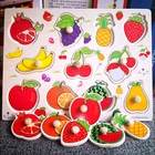 Детская развивающая геометрическая форма Монтессори, 3D пазл для сортировки фруктов и животных, доска для захвата рук, детский Дошкольный обучающий материал, игрушка