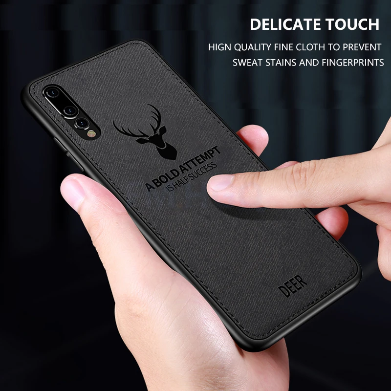 hot cloth texture deer 3d soft tpu magnetic car case for samsung galaxy a20 built in magnet plate case for a51 a71 a50 a70 cover free global shipping