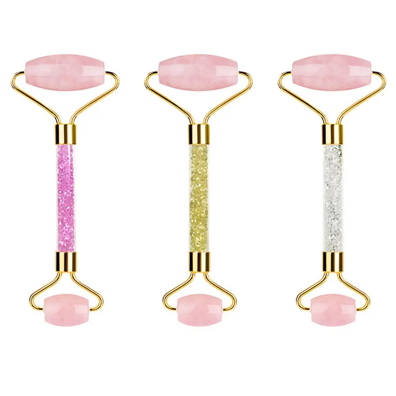 

Розовый кварц Стразы нефритовый ролик-массажер для лица Натуральный гуашь камень для массажа лица гуашь розовый кварц инструмент для красо...