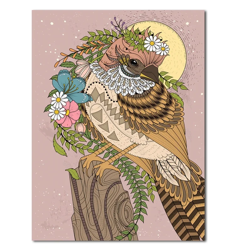 

Canvas Art Painting Hand Drawn Cartoon Lovely Hedgehog and Rabbit Design Chinese Style Living Room Background decoration