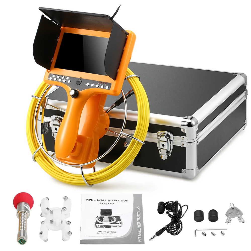 Камера наблюдения канализационных труб с функцией DVR счетчик расстояния