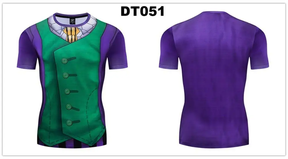 Футболка для бега новая комиксная компрессионная рубашка фитнеса в обтяжку