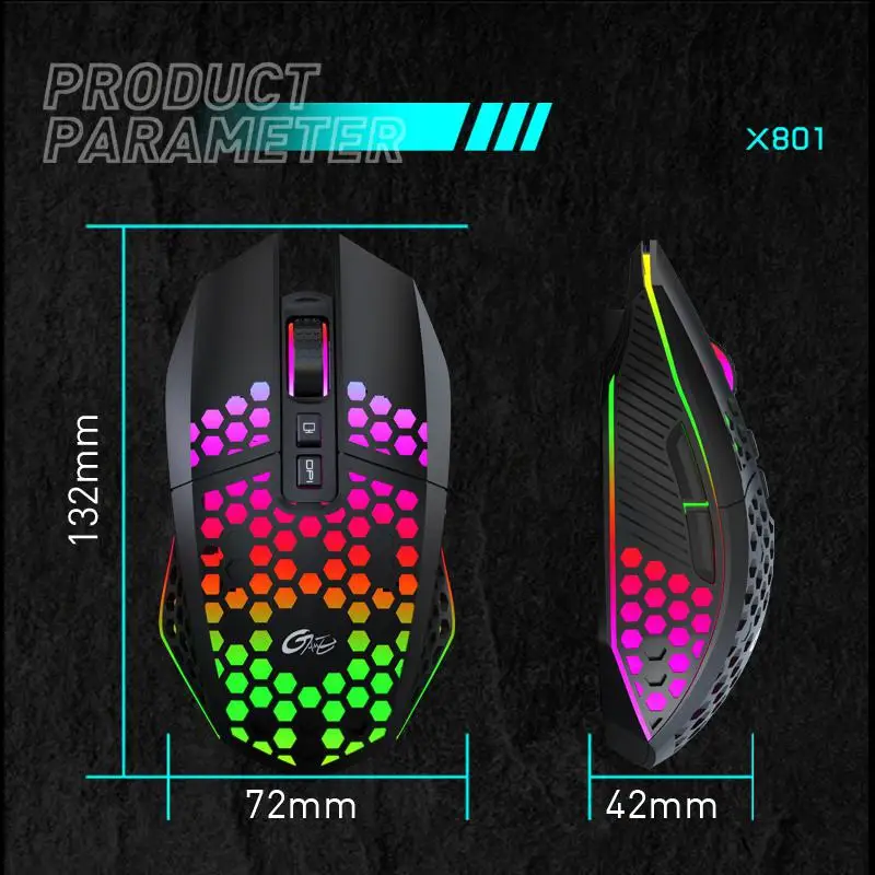

X801 Computer Mouse Wired Rgb Luminous Comfortable High-performancegaming Mouse