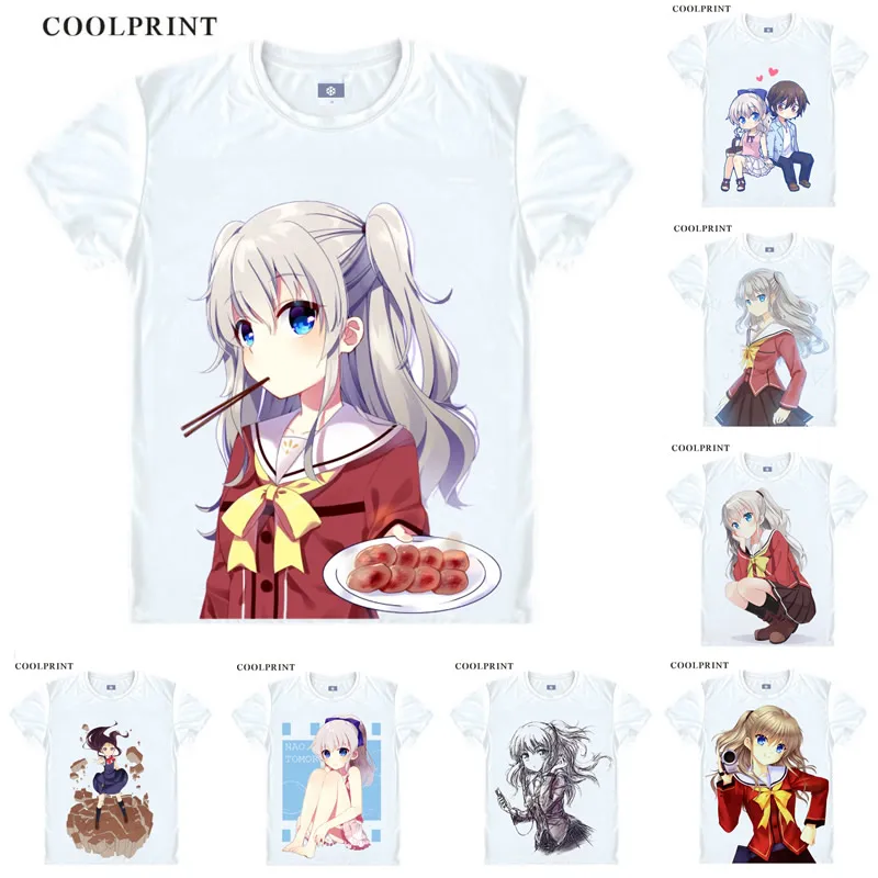 

Футболка Charlotte Nao Tomori отосака Yuu, футболка из аниме, Повседневная футболка для косплея, футболка с коротким рукавом и принтом