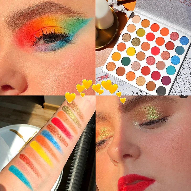 Палитра неоновых теней для век 36 цветов мерцающие матовые блестящие тени