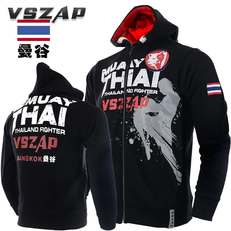 VSZAP MMA толстовки с длинными рукавами Муай Тай боксер утепленная дышащая Толстовка для мужчин