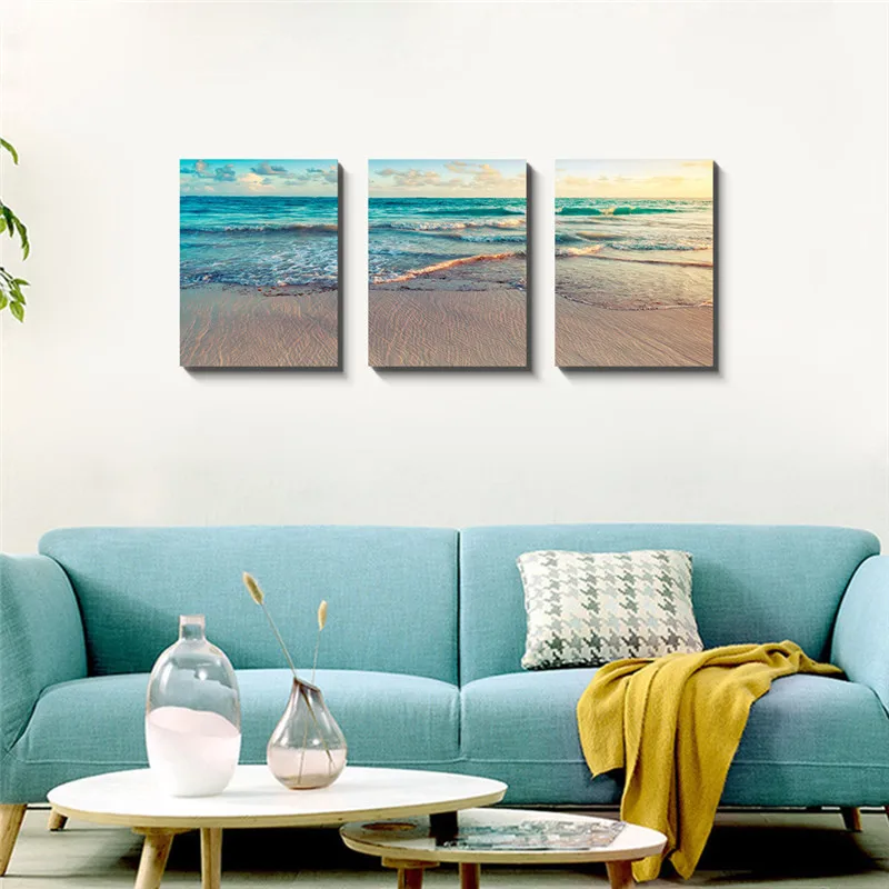 Пляж в Пунта-Канаде настенное искусство печать на холсте пейзаж синий океан