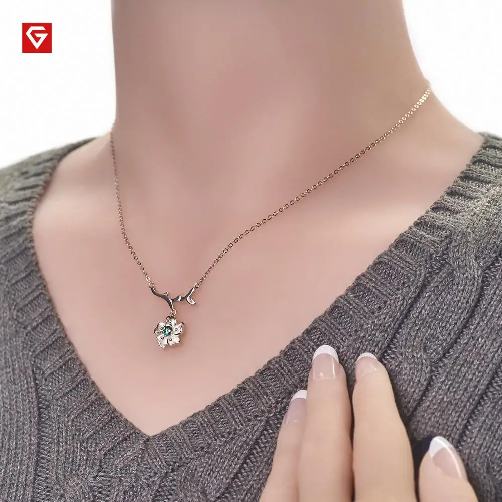 GIGAJEWE 0.3ct 4 мм зеленый круглый 18 К покрытый белым золотом 925 Серебряный Муассанит ожерелье с бриллиантами проверенные ювелирные изделия подарок для женщин и девочек