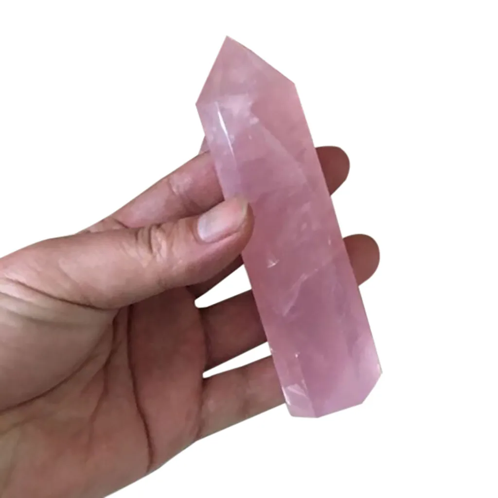 40-50mm Natural Rock Pink Rose Quartz Crystal Wand Point Healing Mineral StoneSupport Wholesale and Dropshipping