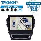 Для Hyundai IX45 Santa Fe 2014-2018 Автомобильная камера 360 HD Автомобильный мультимедийный плеер стерео радио GPS навигация IPS