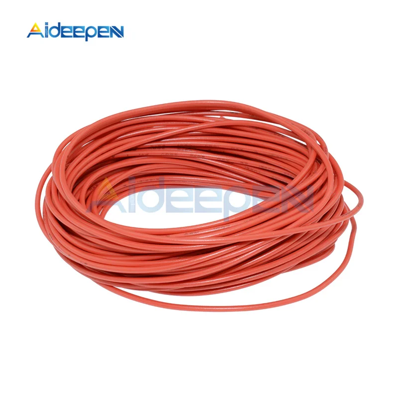 Red 10 м/лот 24 AWG провод электрический провод Луженая изолированный кабель красный черный синий желтый цвет 10 м для электрооборудования - Цвет: Red