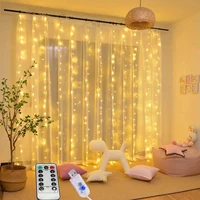 3x3m led curtain string lights remote control usb fairy light home decoration window wedding party holiday garland lamp