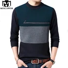 MIACAWOR новый осенне-зимний шерстяной свитер для мужчин, повседневный вязаный пуловер для мужчин, приталенный мужской свитер с круглым вырезом, Y284