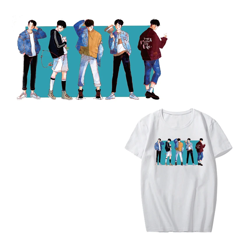 

Iron on Fashion Boys Patches for Clothing DIY T-shirt Jackets Applique Heat Transfer Vinyl Washable Thermo Stickers on Clothes