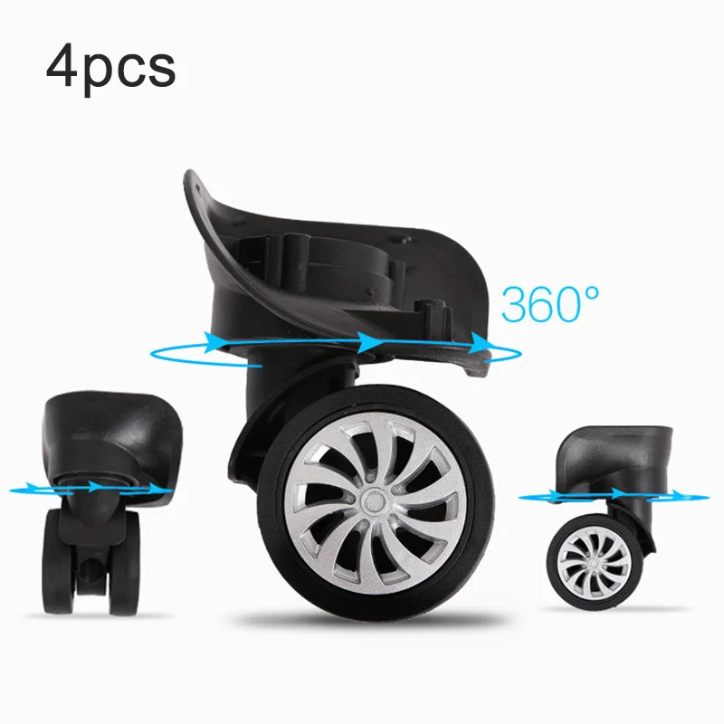 4pcs/set Replacement Luggage Suitcase Wheels Swivel Universal Wheel Black Dual Roller outdoor travel traveling Accessory | Спорт и