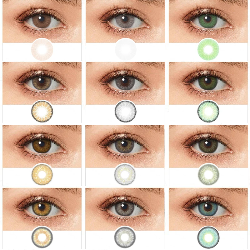 Контактные линзы ed 1 пара контактные коричневого серого зеленого цветов для
