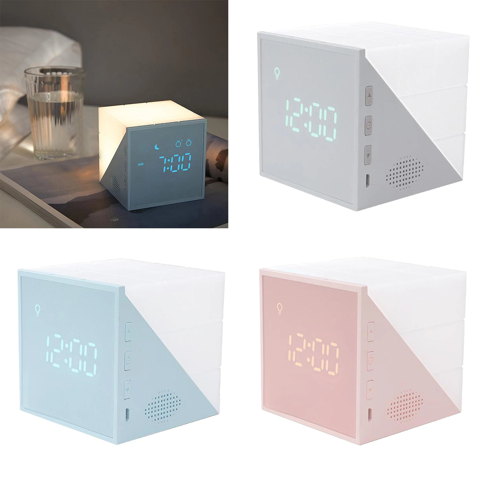 

Night Light Clock Temperature Display 7 Colors for Kids Adult