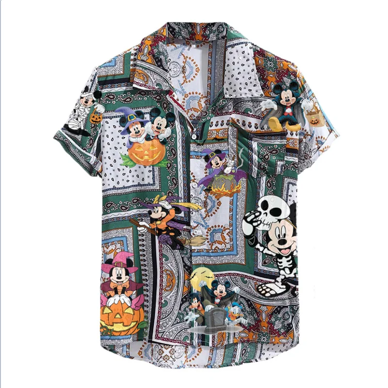 

2021 Summer Quality Harajuku Beach New Arrival Men Short Sleeve Casual Shirt Men Blouse Loose Surfing Hawaiian-shirt