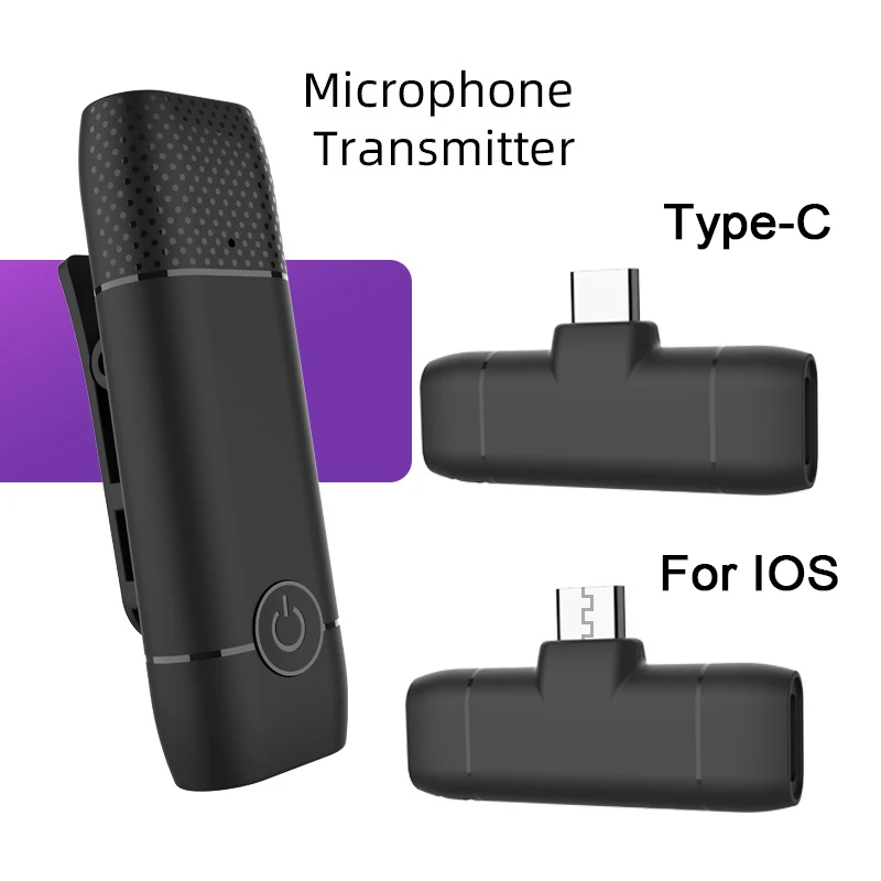 Беспроводной мини-микрофон петличный микрофон с разъемом Type-C Lightning для игр в