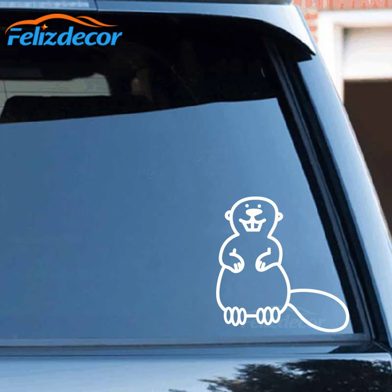 Cute Beaver Is Sitting On The Ground Car Mural For Window Door Vinyl Decals Styling Art Body Sign Stickers ZP0510 | Автомобили и