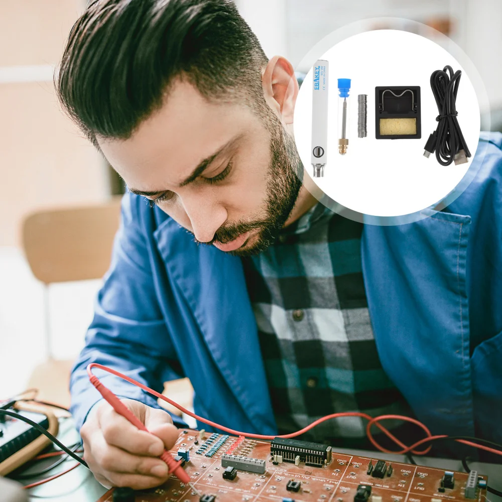 

1 Set Soldering Iron Kit 5V 8W Adjustable Temperature Electric Soldering Iron