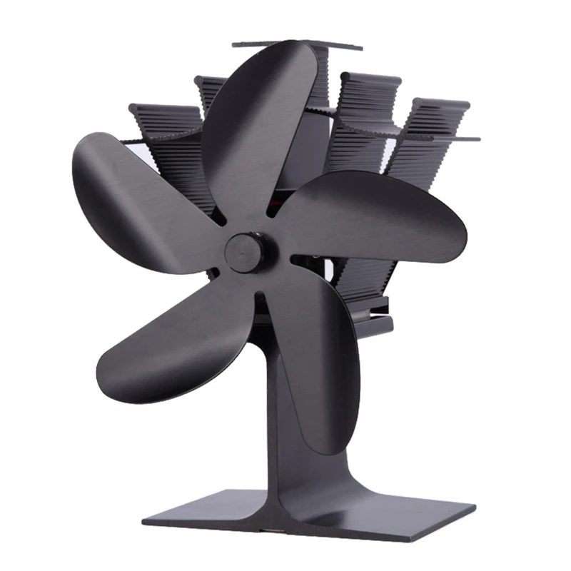 

5 Blades Heat Powered Stove Fireplace Fan Log Wood Burner Ecofan Quiet Home Efficient Heat Distribution SF201G