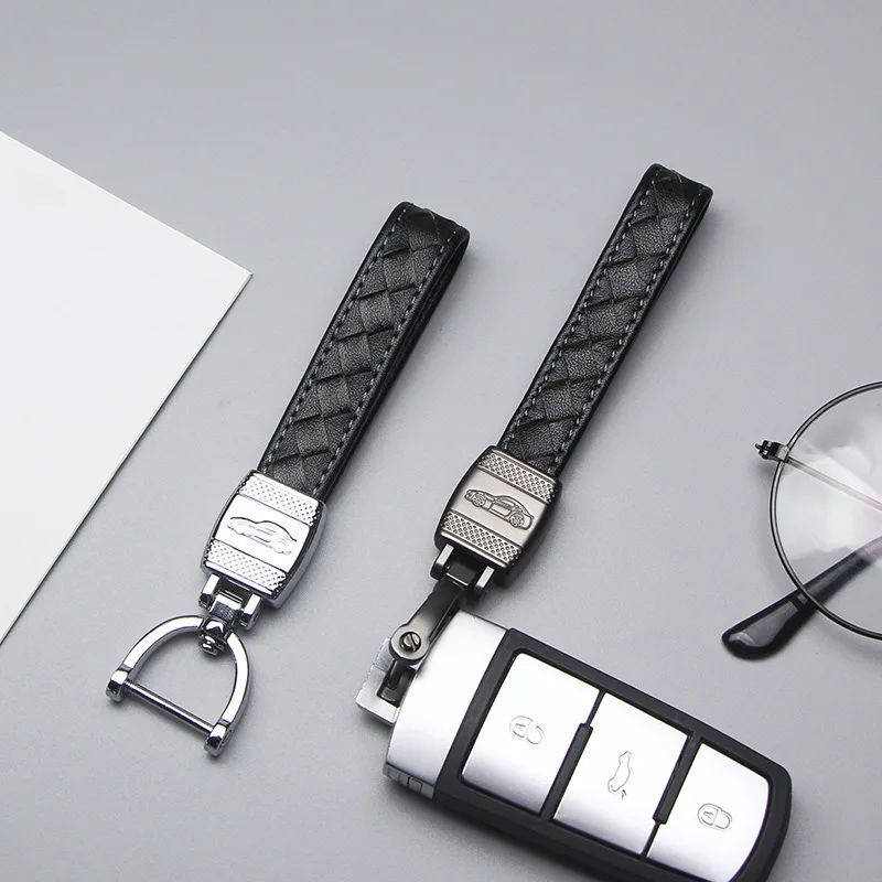 Кожаный тканый автомобильный брелок креативный подарок для Skoda Volvo Jeep Alfo Romeo Nissan