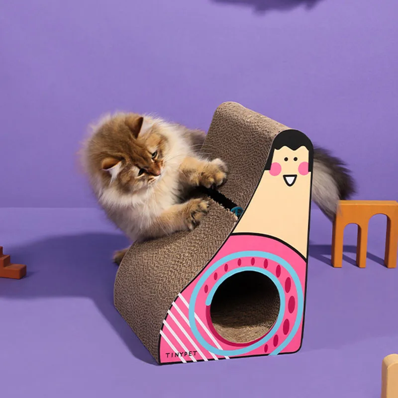 

Подъемная стойка для кошек, детская игрушка, треугольная Вертикальная Когтеточка для кошек, гофрированный бумажный наполнитель с зеброй, у...