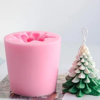 hot sales candle mold christmas tree shaped unique design multi purpose christmas candle soap mold for festival