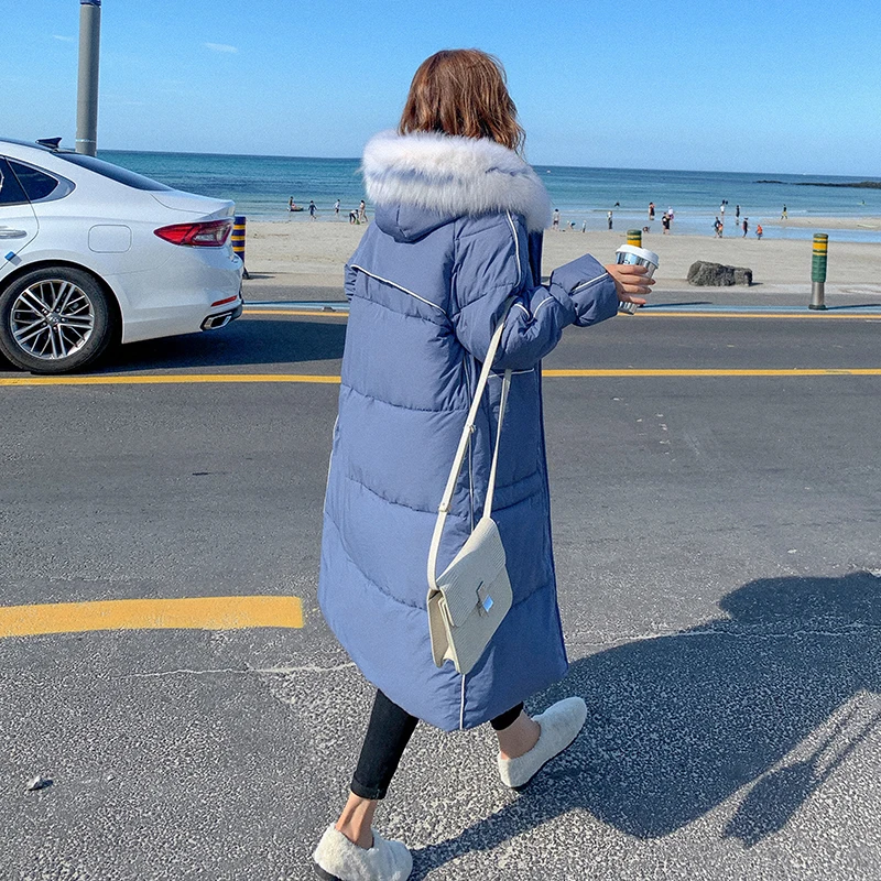 

Fur Collar Nice Winter Women Hooded Coat Thicken Warm Long Jacket Female Plus Size XL Outerwear Parka Lady Chaqueta Feminino