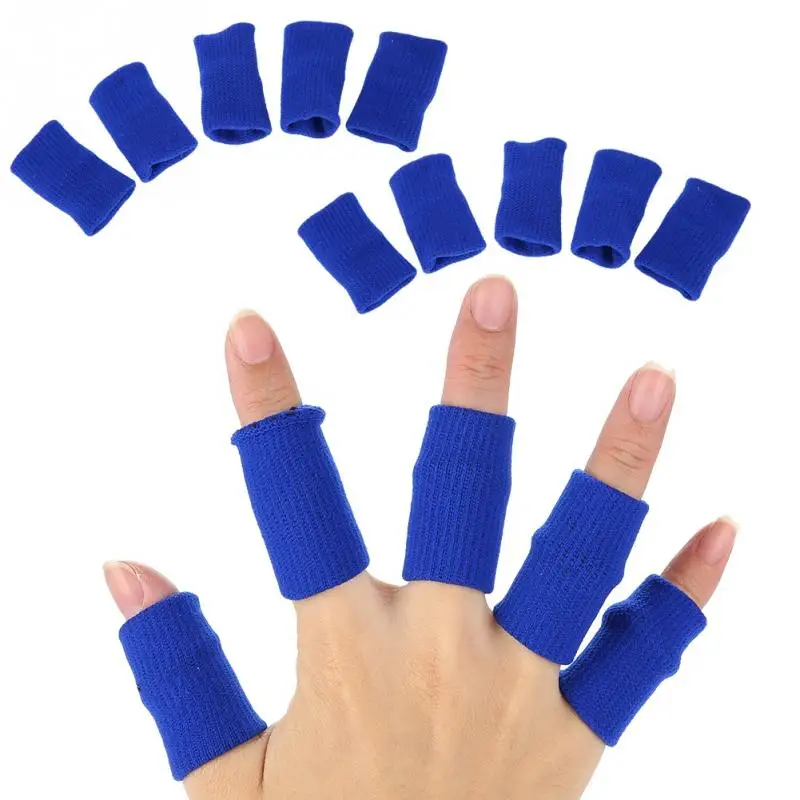 10 шт. Эластичный гибкий рукав для пальцев защита Спортивная помощь бандаж