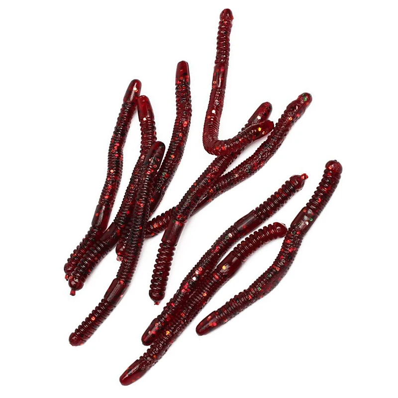 10 шт 8 см длинные мягкие силиконовые приманки в форме червя рыбы красное вино |