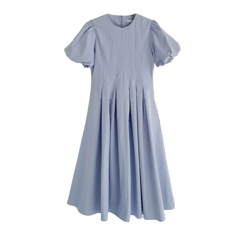 Платье LANMREM женское с круглым вырезом Модный пуловер рукавами до локтей