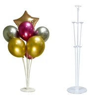 Wedding 7 Tubes Balloons Stand Column Holder Clear Plastic Balloon Stand Birthday Party Decorations Kids Wedding Balloons Garlan