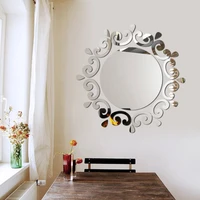 6 colors side decorative mirror mirror wall stickers 3d self adhesive non toxic environmental protection center circle 20cm