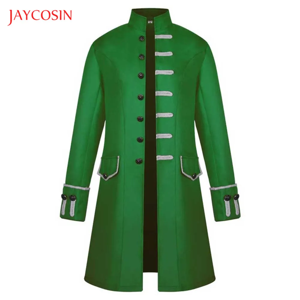 Мужская винтажная куртка Joycosin повседневная однотонная на пуговицах с длинными