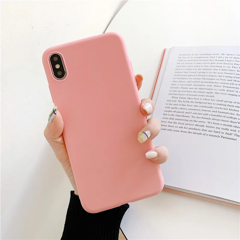 Роскошные мягкие матовые цветные чехлы для iPhone 11 7plus 8 6 6s X XS max XR 5 фотоэлементов