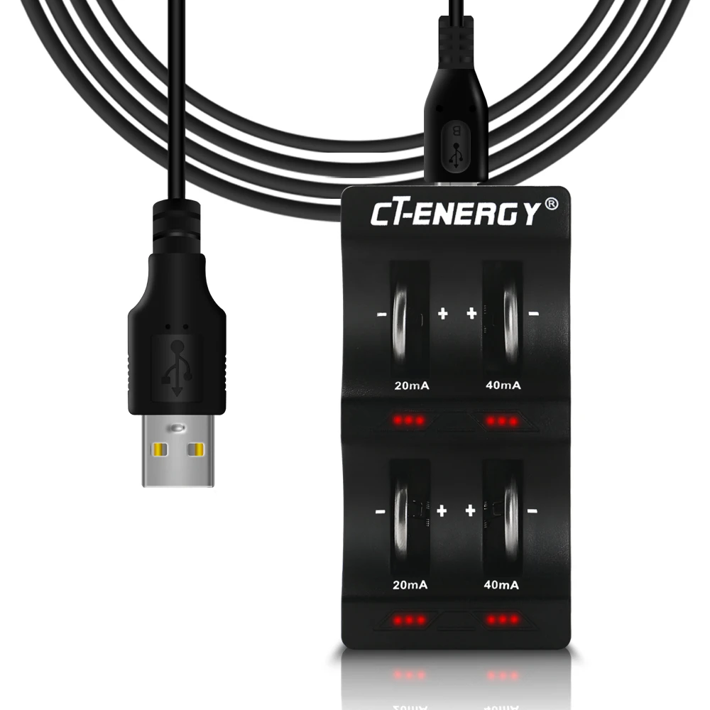CT ENERGY LIR2032 2025 2450 2016 1632 1620 перезаряжаемая литиевая Кнопка зарядное устройство для