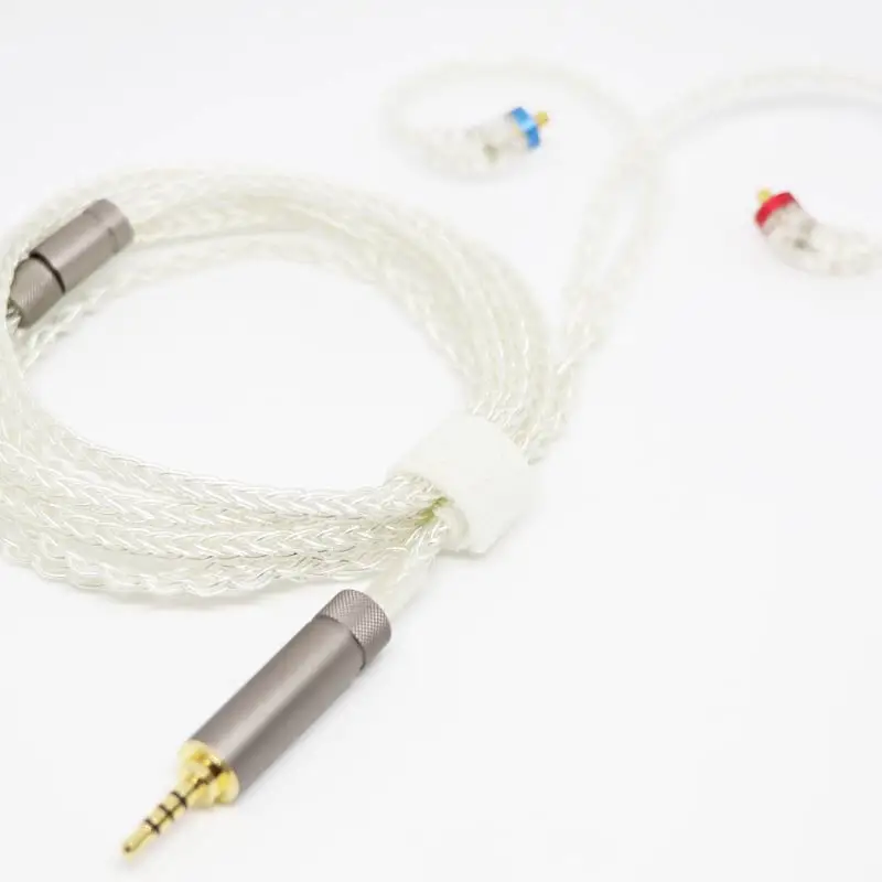 AUDIOSENSE 2.5mm Balanced 8 Strands 19 Core Silver Plate Copper Headphone Upgrade MMCX Cable For T800 SE846 UE900 W80 etc - купить по
