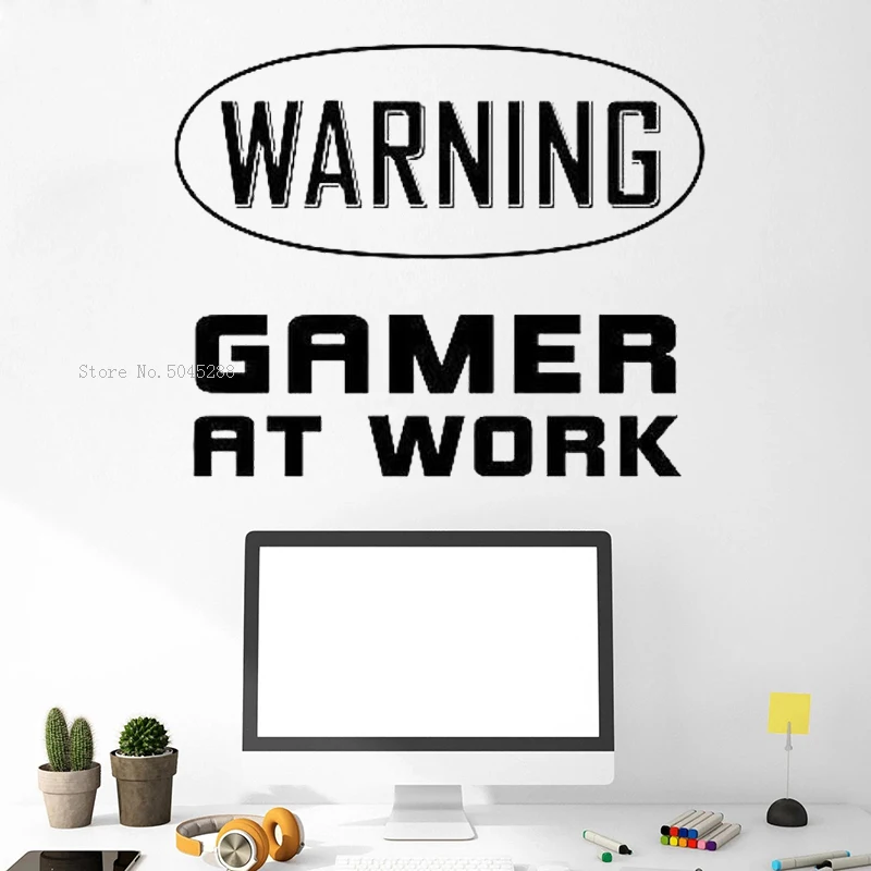 Предупреждение наклейки на стену для геймеров работе уникальный подарок