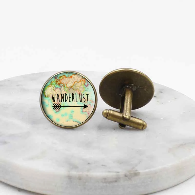 Горячая продажа карта путешествия Запонки заземления стекла Европа и Америка