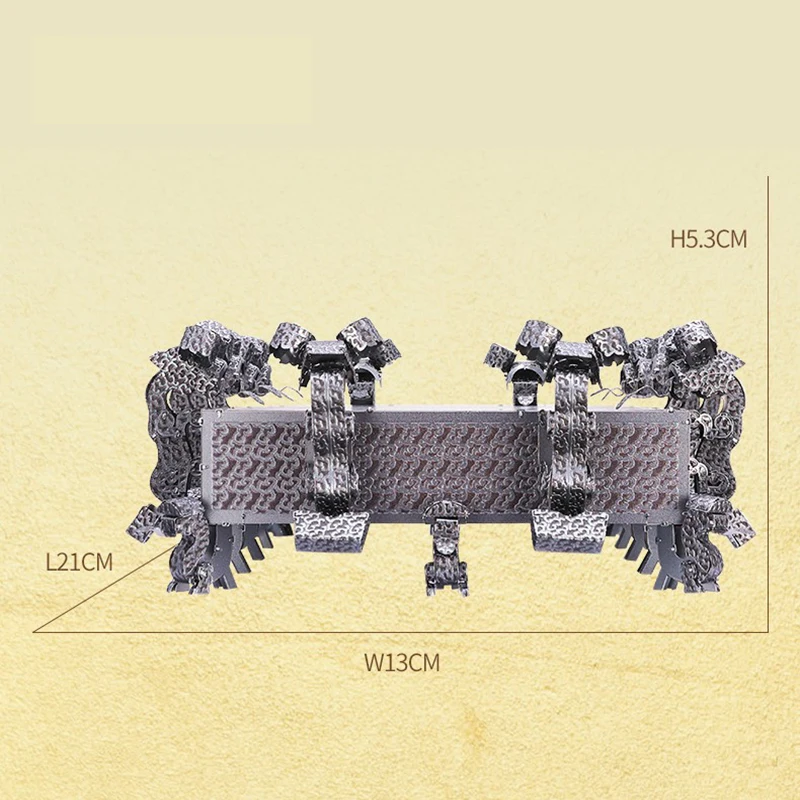 

Piececool Bronze jin with cloud design 3D Metal Puzzle DIY Assemble Model Kits Laser Cut Jigsaw Toy Gift IP003-KA