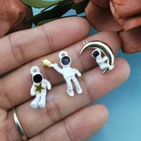 apeur 10pcs cute pick up stars astronaut charms alloy enamel charm pendant for jewelry making diy couple bracelets floating