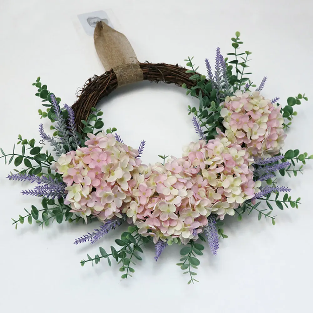 

Wall Hanging Wreath Hydrangea Artificial Silk Garland Home Party Window Door Wedding Party Farmhouse Floral Leaves Decoration