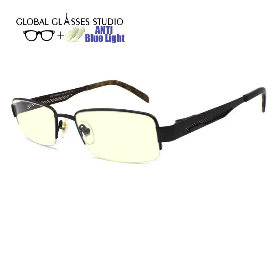 

RM00461 New Anti Blue Light Blocking Glasses Metal optical glasses Black Men Computer Eyeglasses