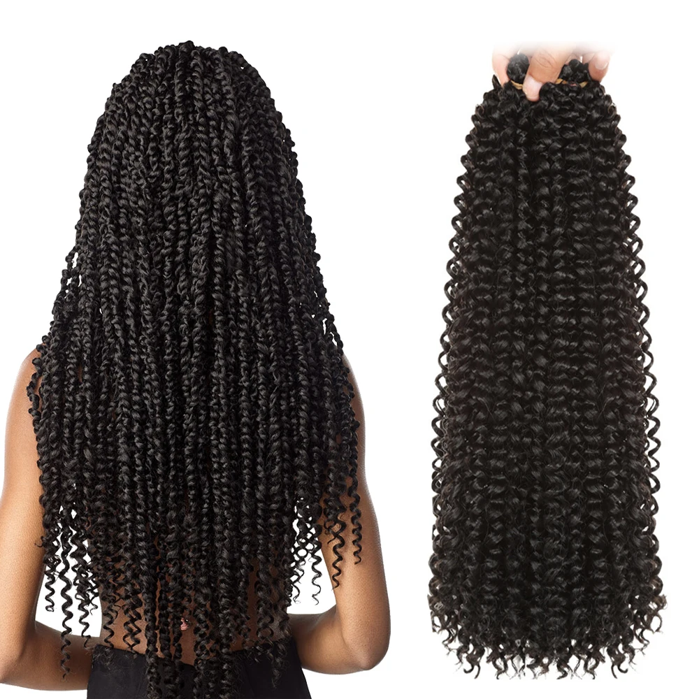 18 дюймов страсть твист вязание крючком коса волос для наращивания синтетический