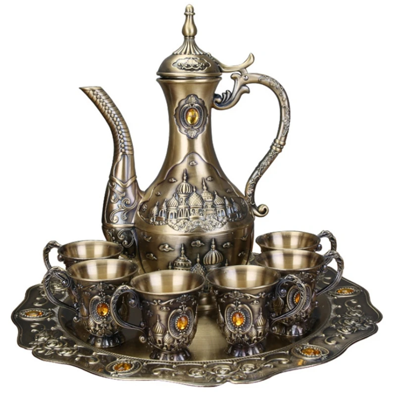 

New-850ML/60ML European-Style Zinc Alloy Wine Glass Wine Set Metal Crafts Gifts Home Wine Cabinet Decorative Ornaments