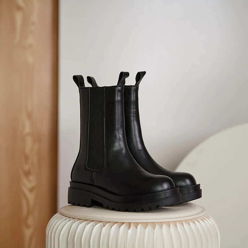 Высококачественные двухслойные короткие ботинки из воловьей кожи мотоциклетные