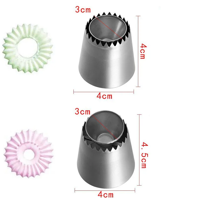 

1/2Pcs Stainless Steel Cookies Piping Nozzles Biscuit Ice Cream Pastry Tips Cake Decoration Tools Flower Cream Mouth Cake Mold