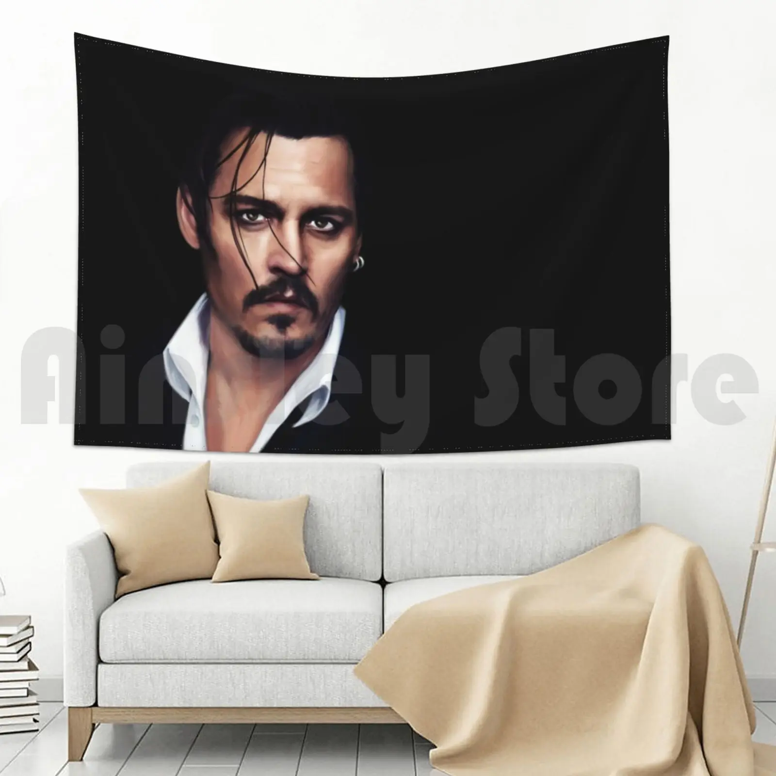 Гобелен Джонни Депп гобелен для гостиной спальни портрет Фанарт